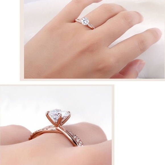 NEW 18K Two Tone Gold Filled White Sapphire Ring 7 - Picture 5 of 8